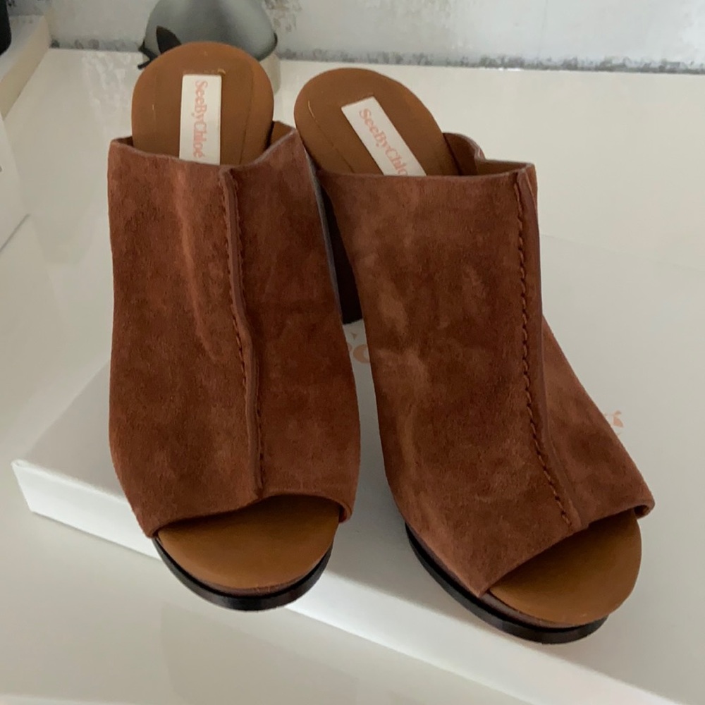 See by Chloe Alex stitch detail suede sandal